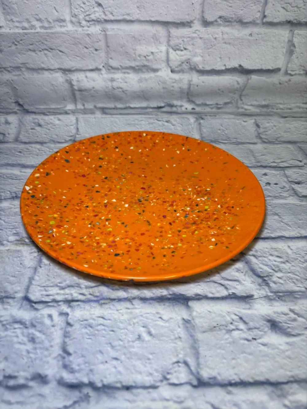 Plate ZAK! Designs Melamine Orange Confetti Melamine 10.5 Inch Replacement
